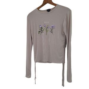 NWT Justify shirt long sleeve girls top size large Wild Flower Top